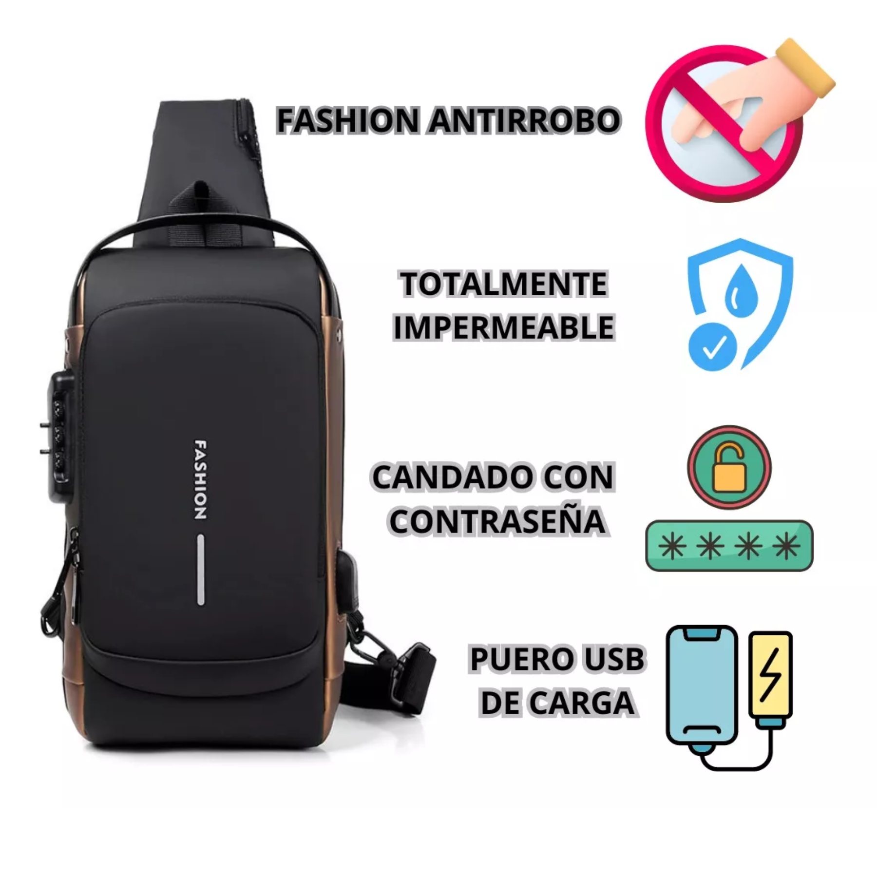 Bolso Bandolera Antirrobo Impermeable Comodidad y Seguridad en un Sol alipego